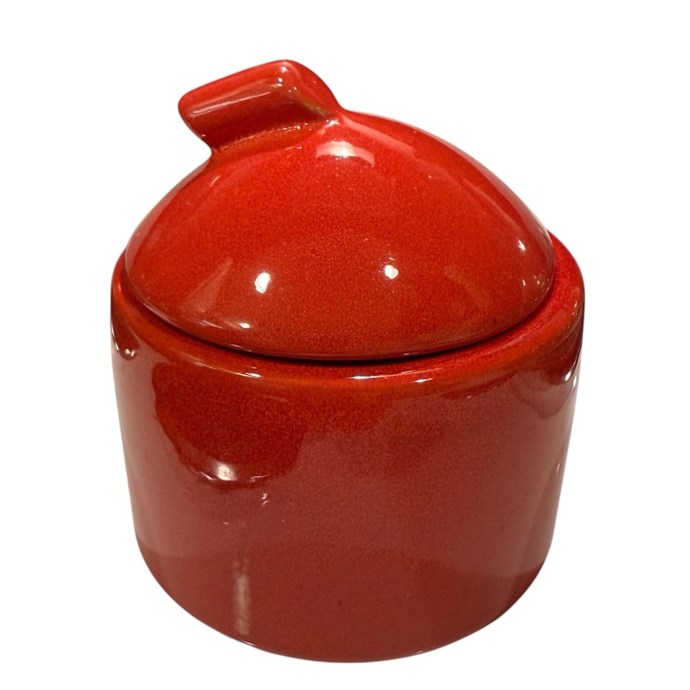 Waechtersbach Pottery Germany MCM Red Sugar Bowl‎